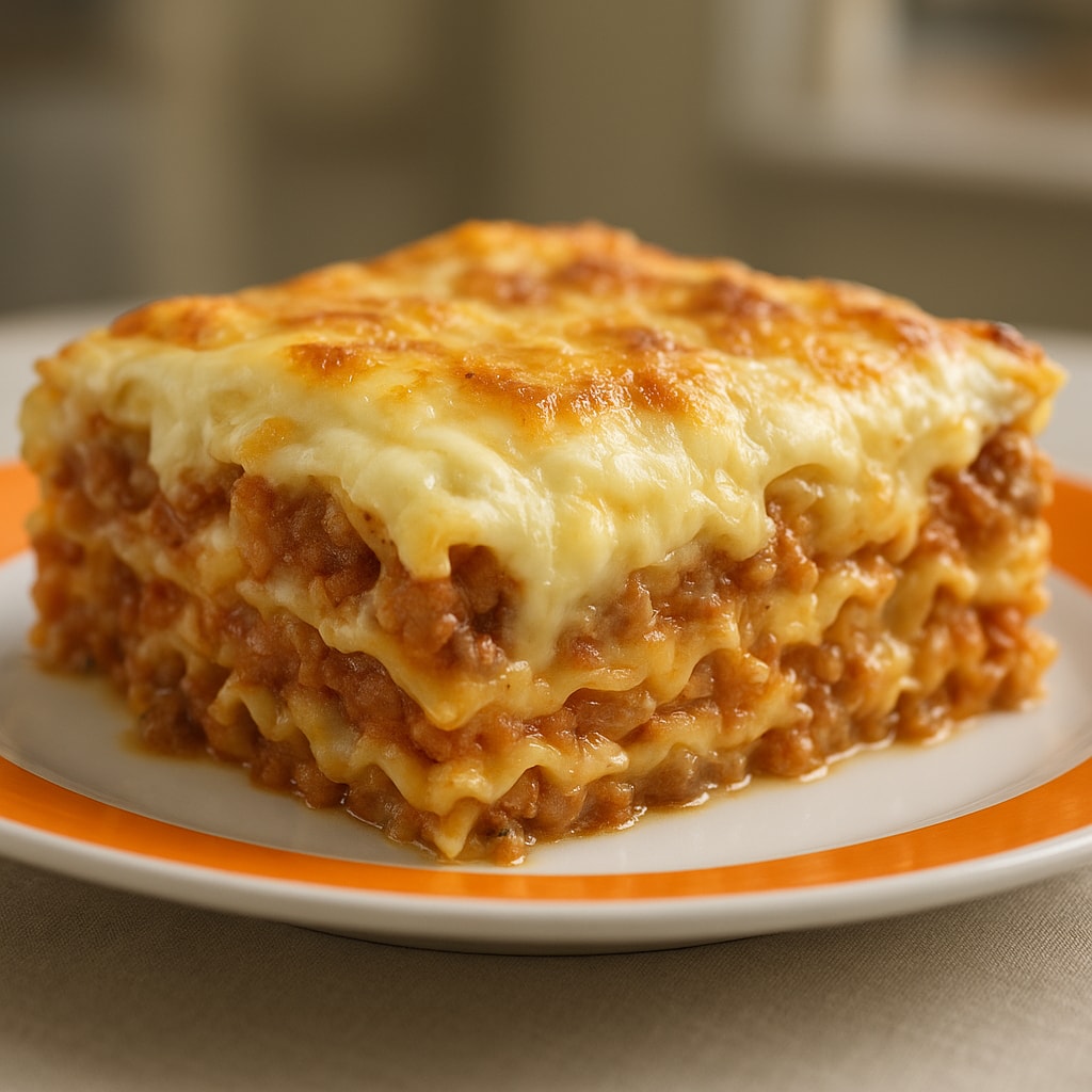 Лазанья болоньезе с соусом бешамель