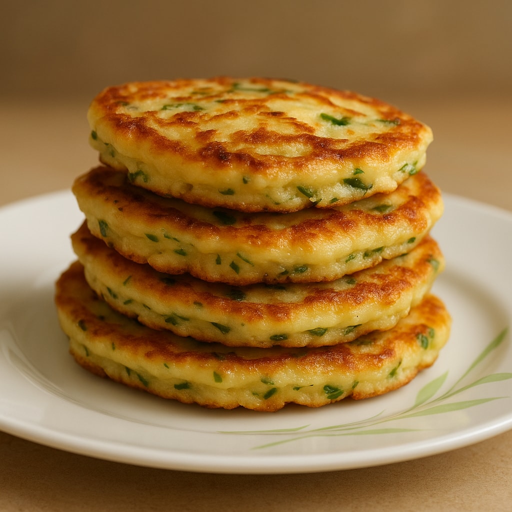 Сметанные лепешки с сыром и зеленью