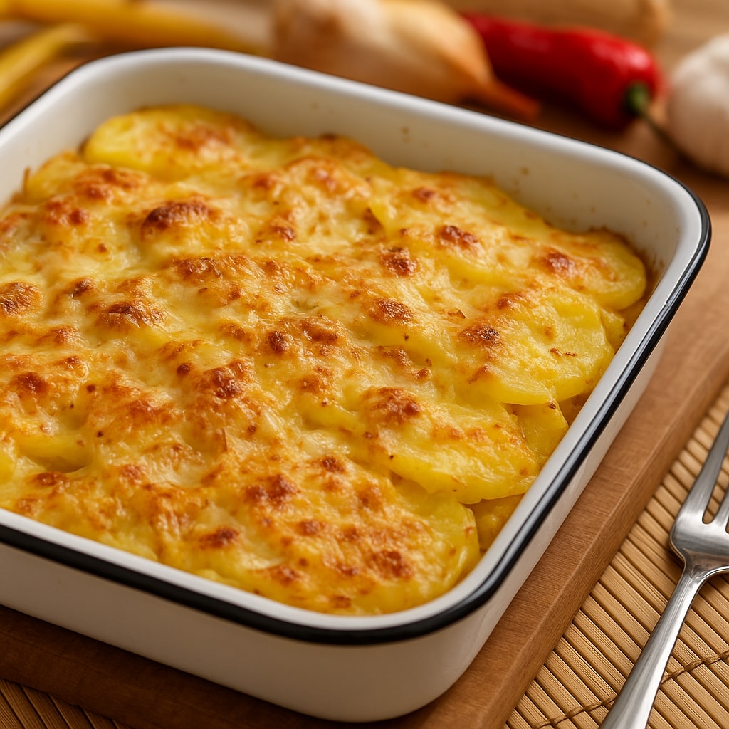 Картофель в духовке с яйцами и мускатным орехом