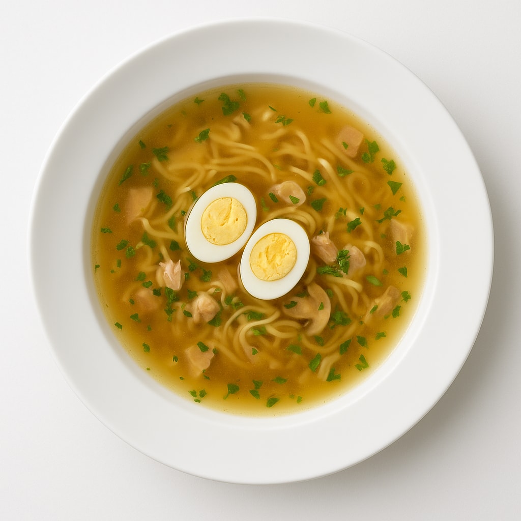 Куриная лапша с потрохами