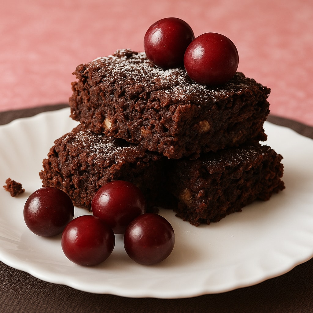 Брауни с вишней и миндалем