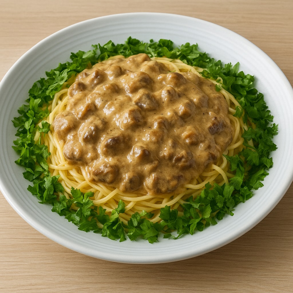 Куриные сердечки, тушеные в сливках