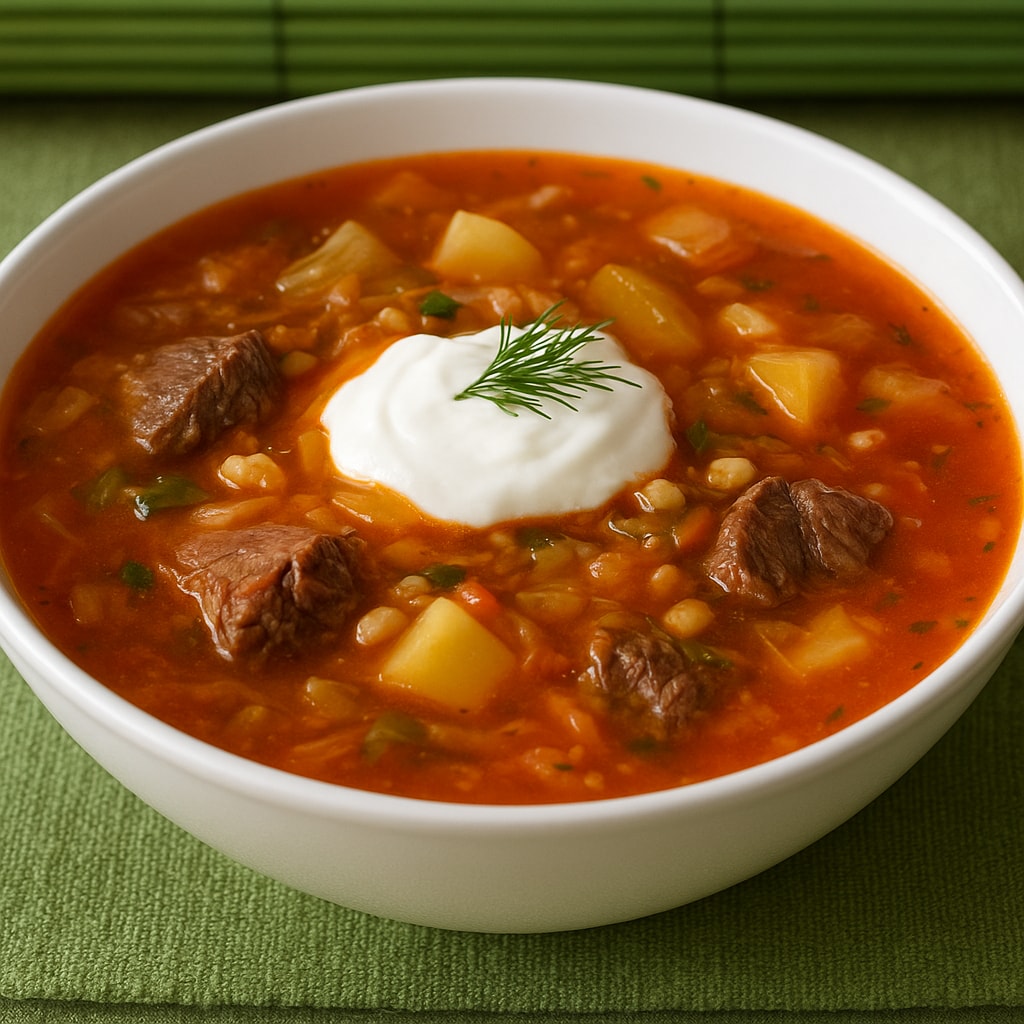 Рассольник с перловкой
