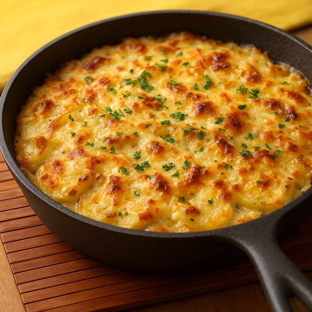Картофельная запеканка с мясом и грибами