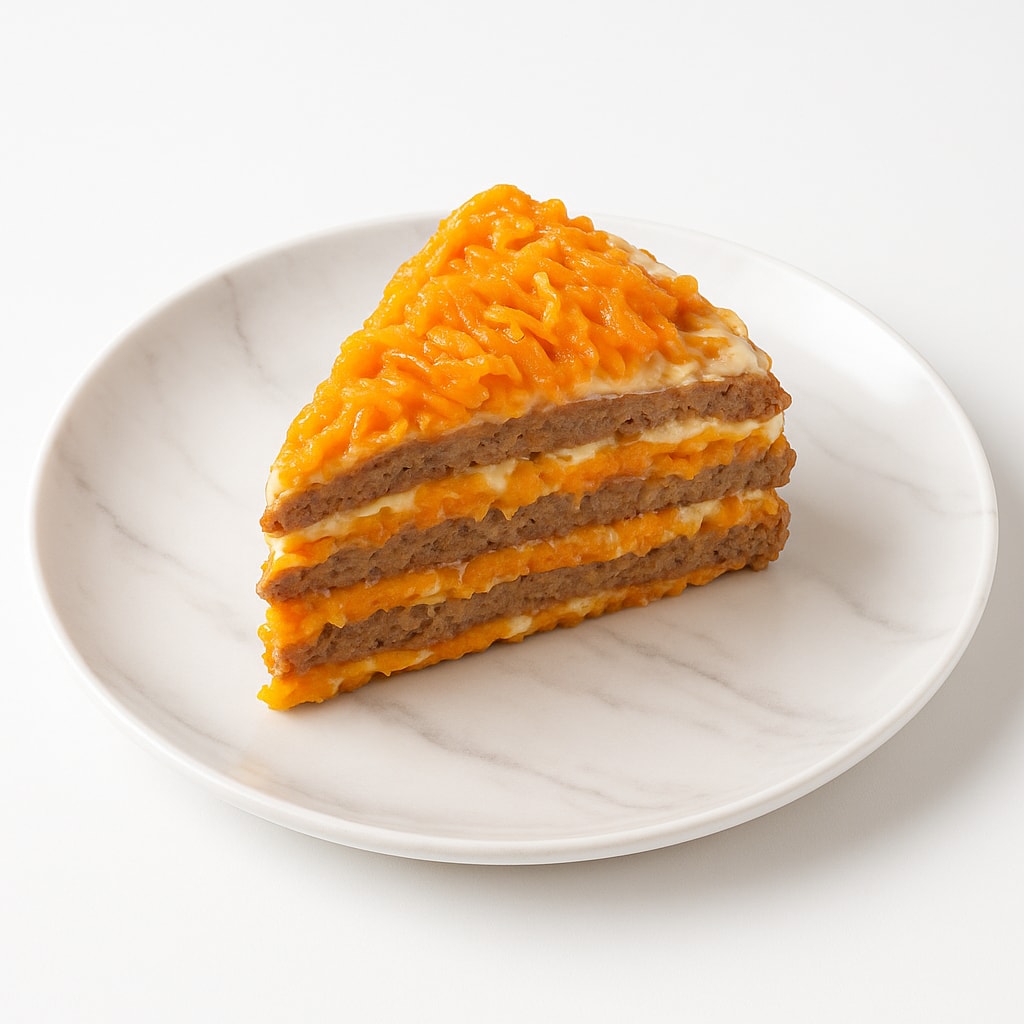 Печеночный торт с морковью и луком