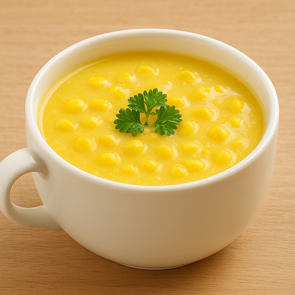 Кукурузный суп с креветками