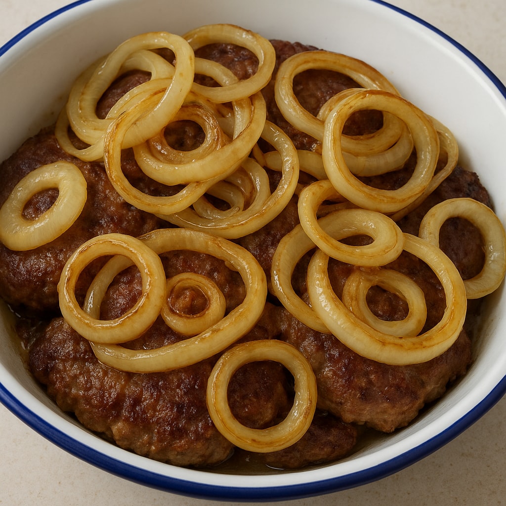 Печень по-берлински с яблоками