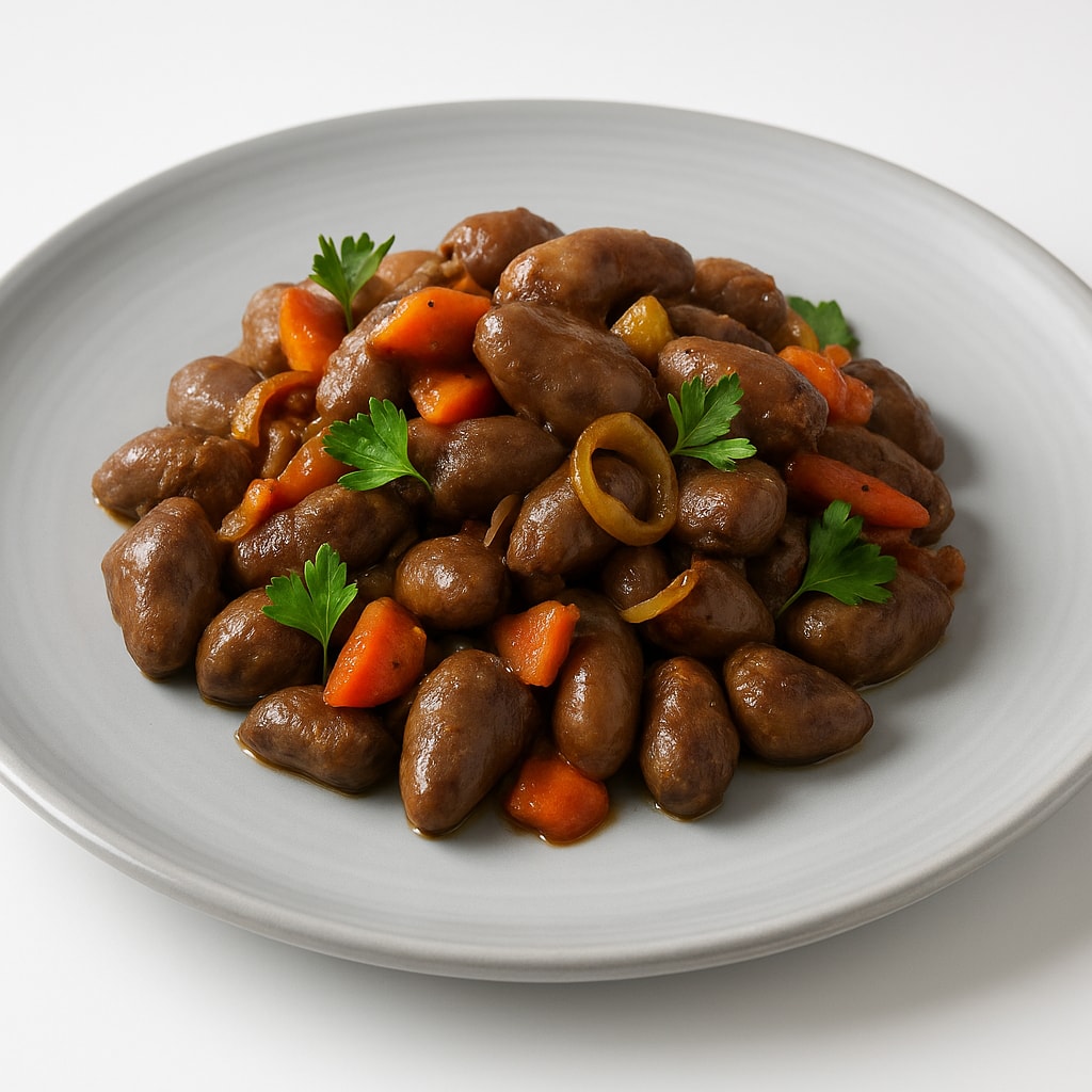 Жареные куриные сердечки