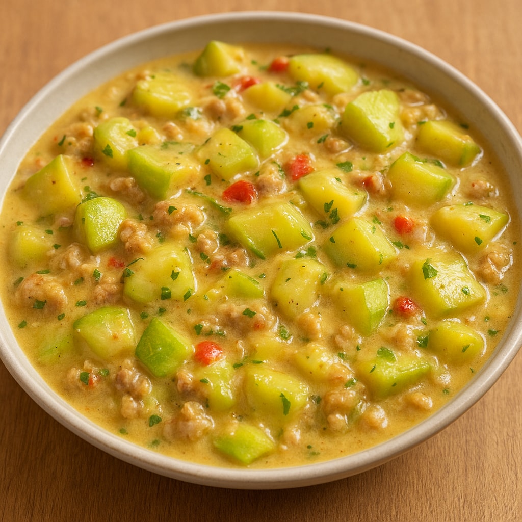 Овощное рагу с курицей, картофелеми грибами