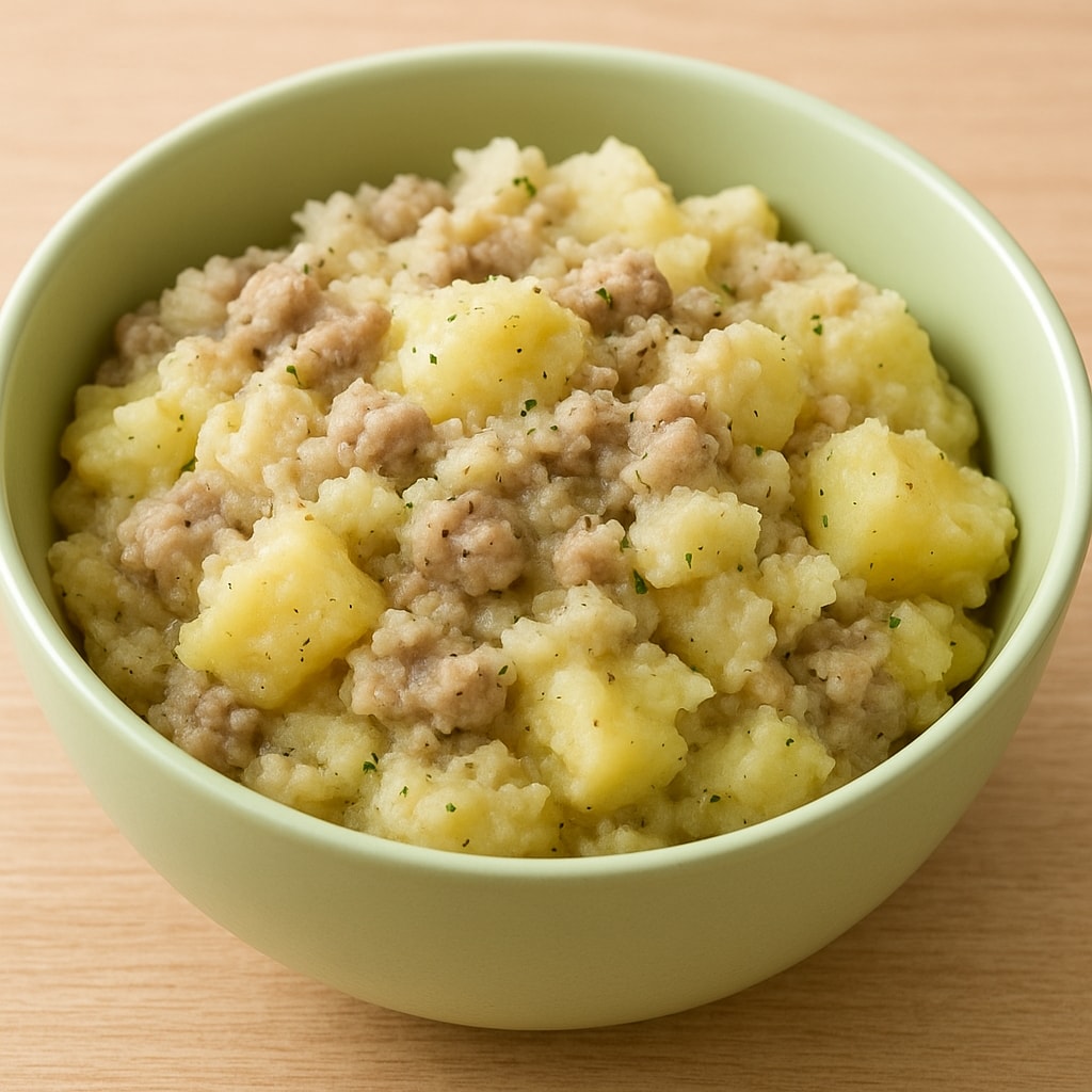 Куриные желудки с картошкой