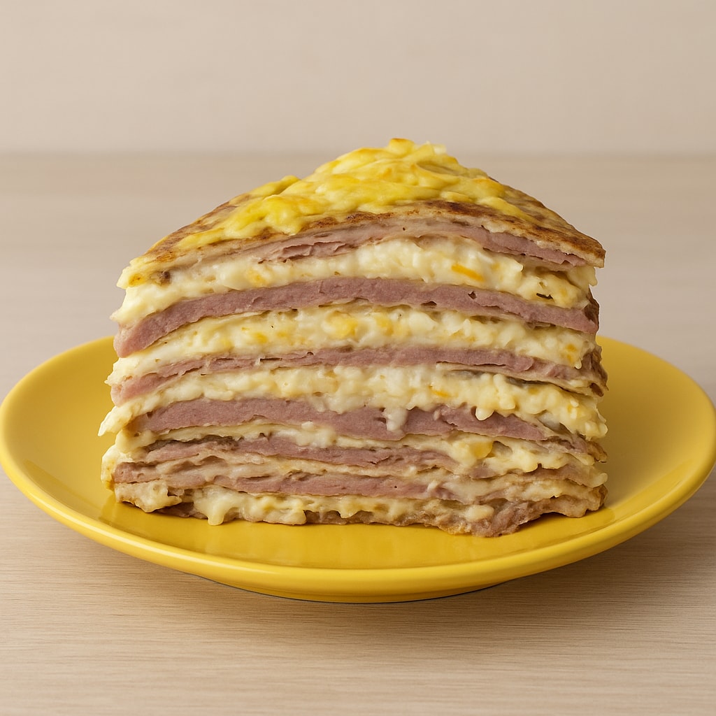 Печеночный торт с овощами