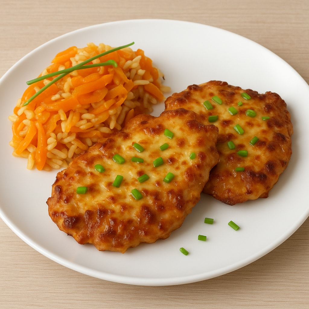 Куриные оладьи с чесноком и майонезом