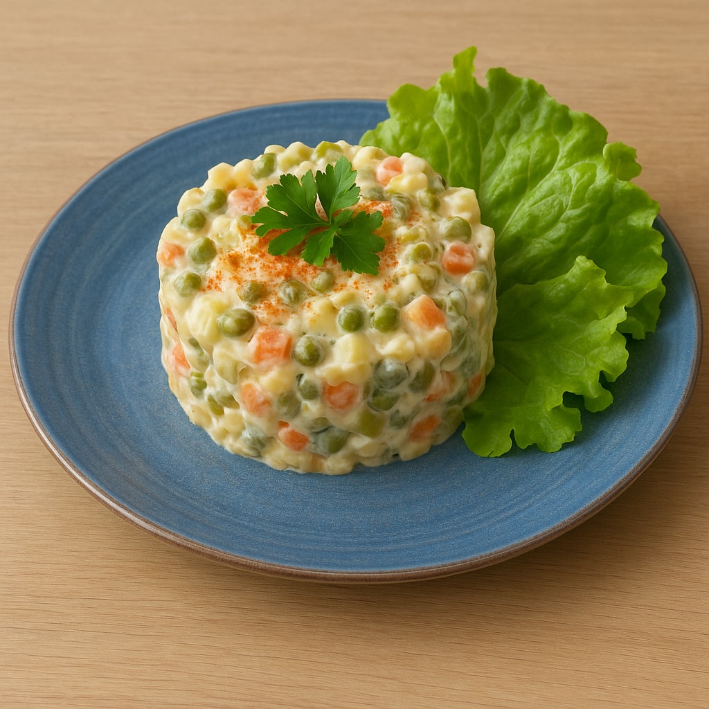 Оливье с шампиньонами