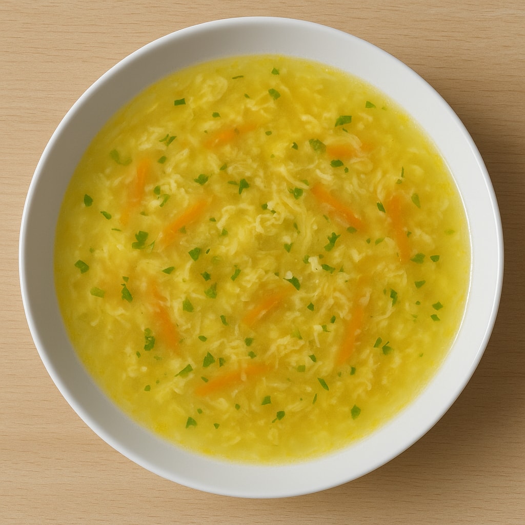 Легкий суп с яйцом