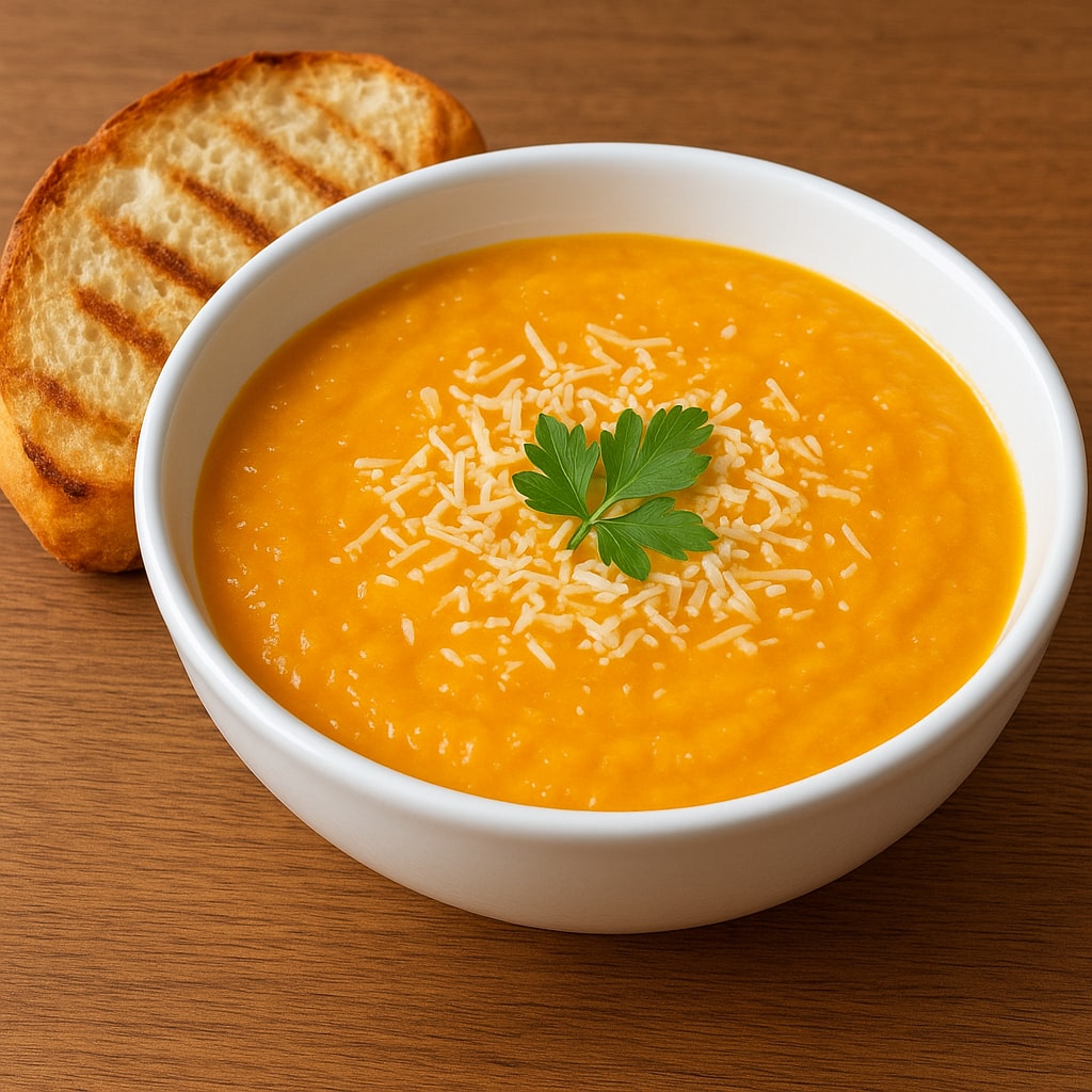 Тыквенный суп с пармезаном и корицей