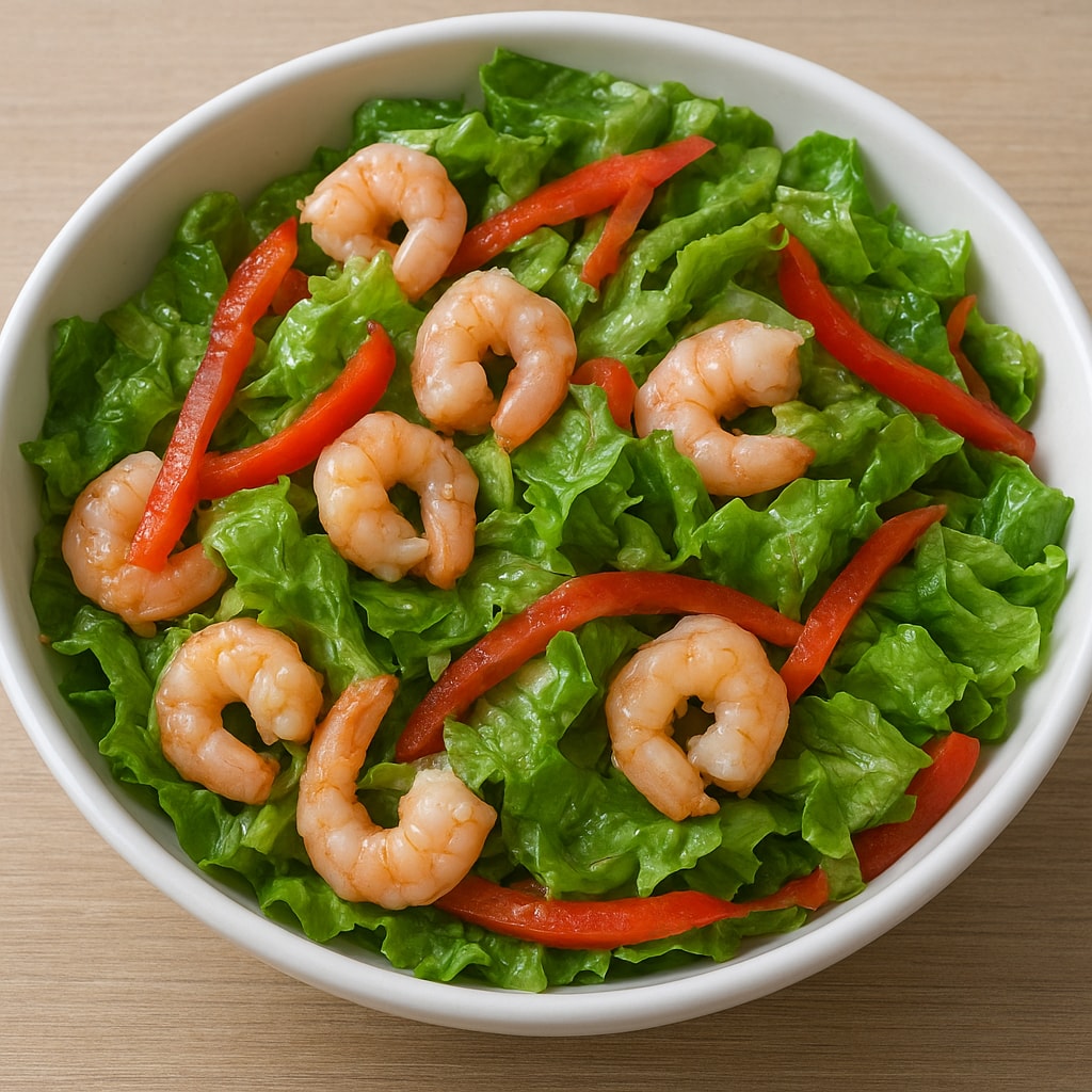 Овощной салат с морепродуктами