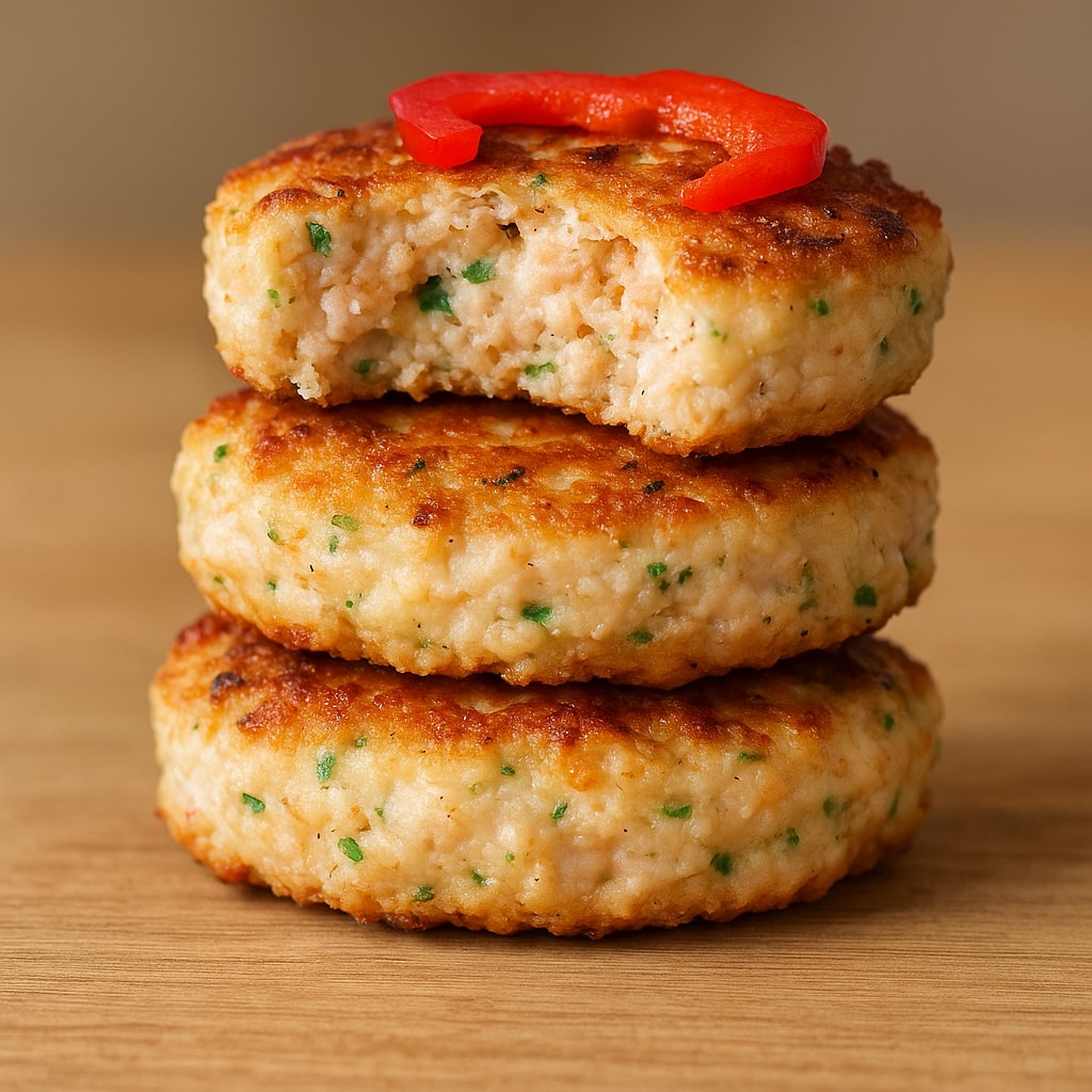 Английские котлеты с лососем, брокколи и картофельным пюре