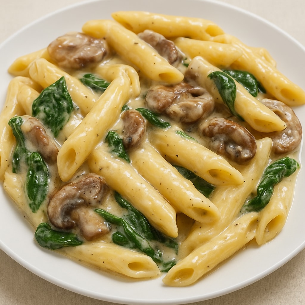 Макароны с грибами