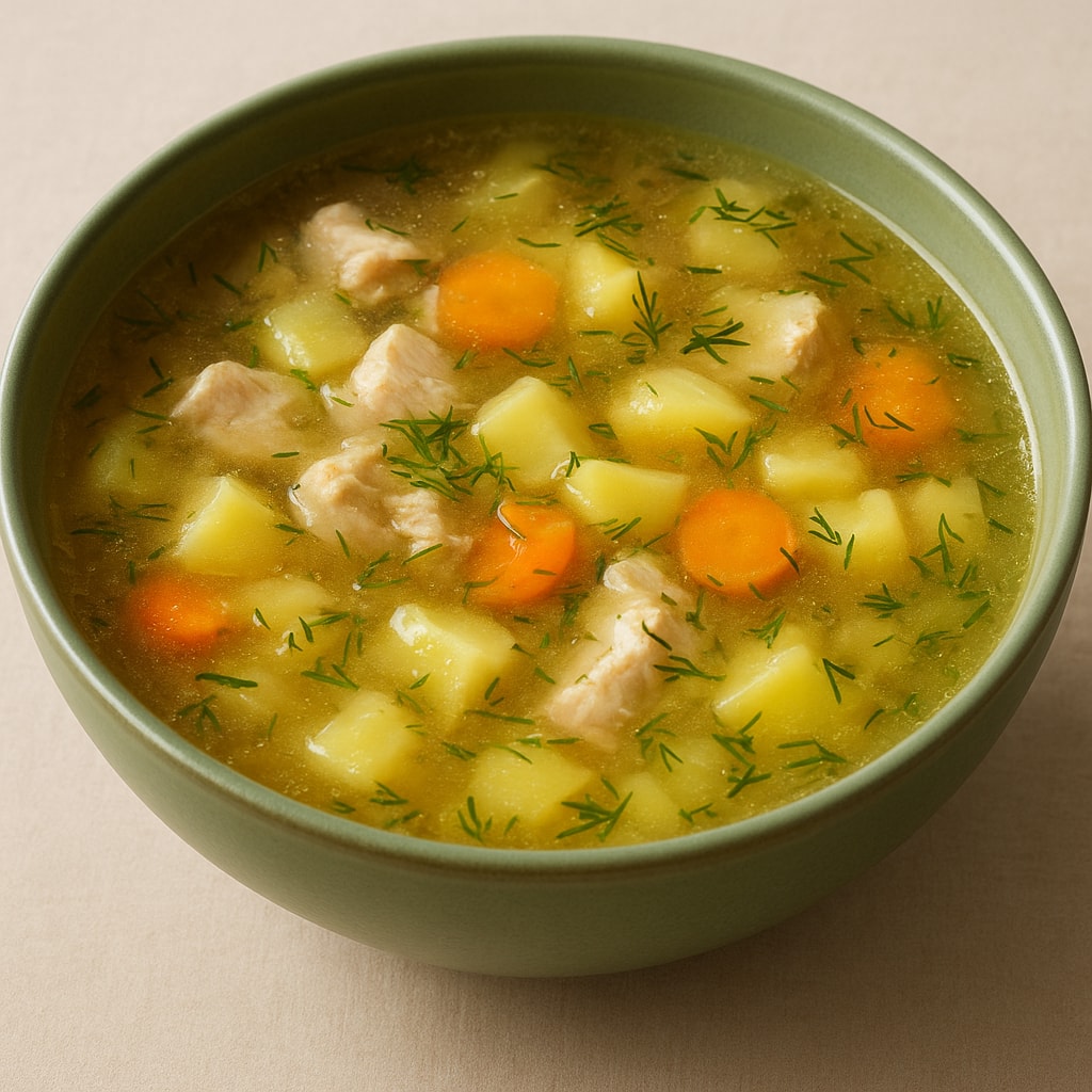 Наваристый куриный суп с макаронами