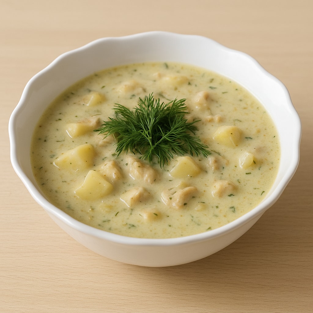 Картофель, тушеный с курицей и сметаной