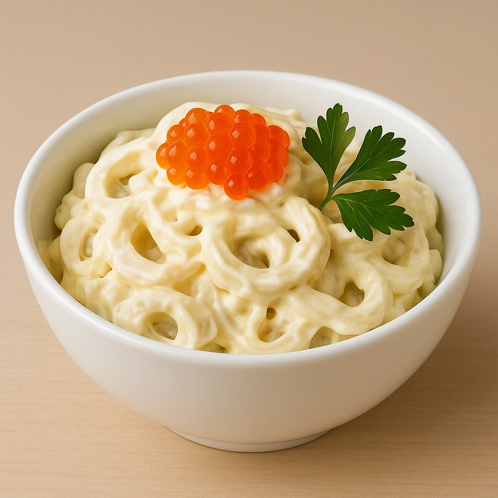 Салат из кальмаров с сыром и грецкими орехами