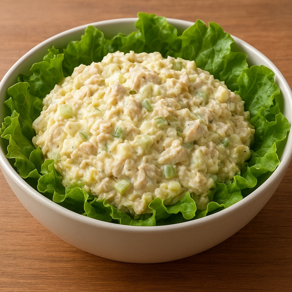 Салат с рыбой и сухариками