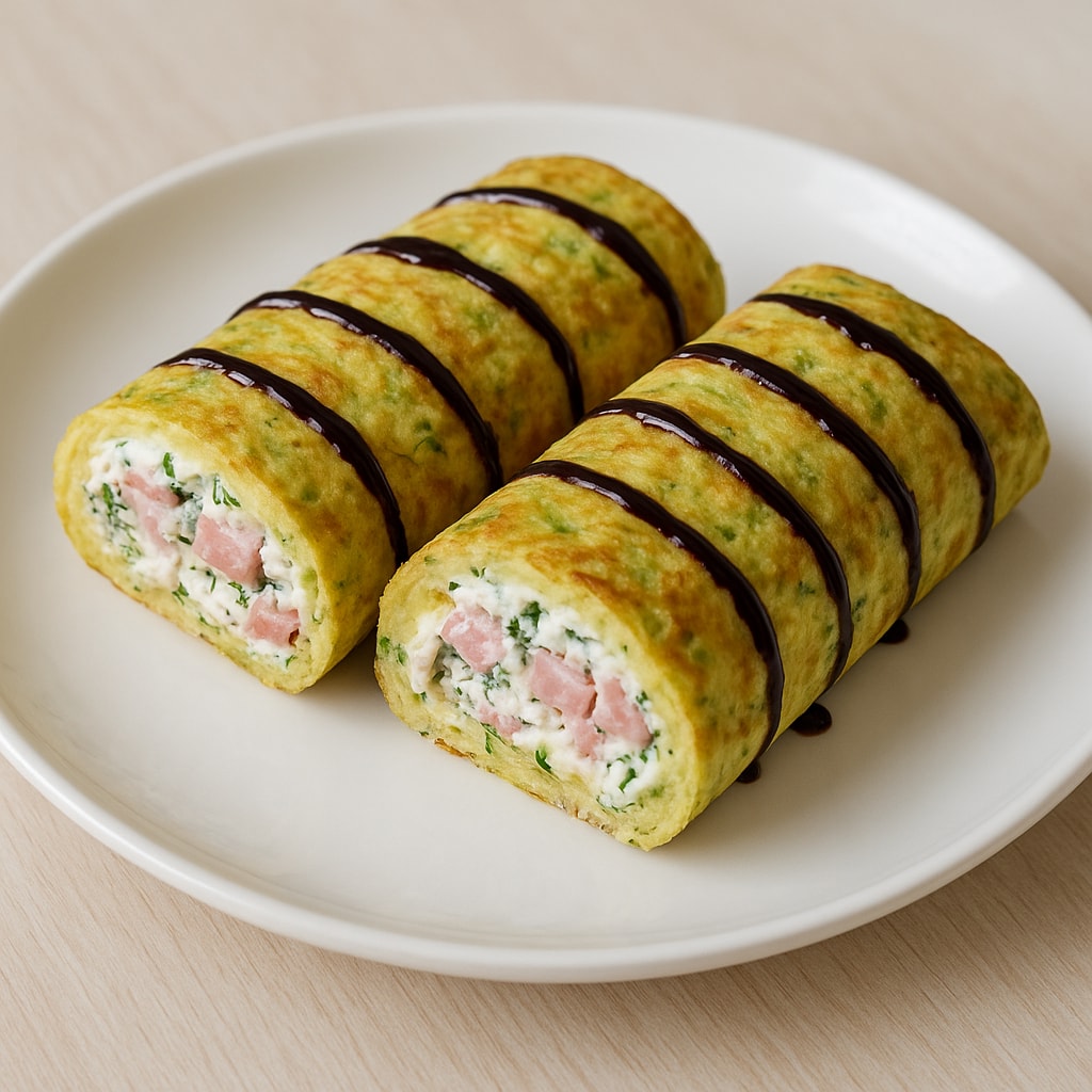 Кабачковый рулет с рикоттой и помидорами