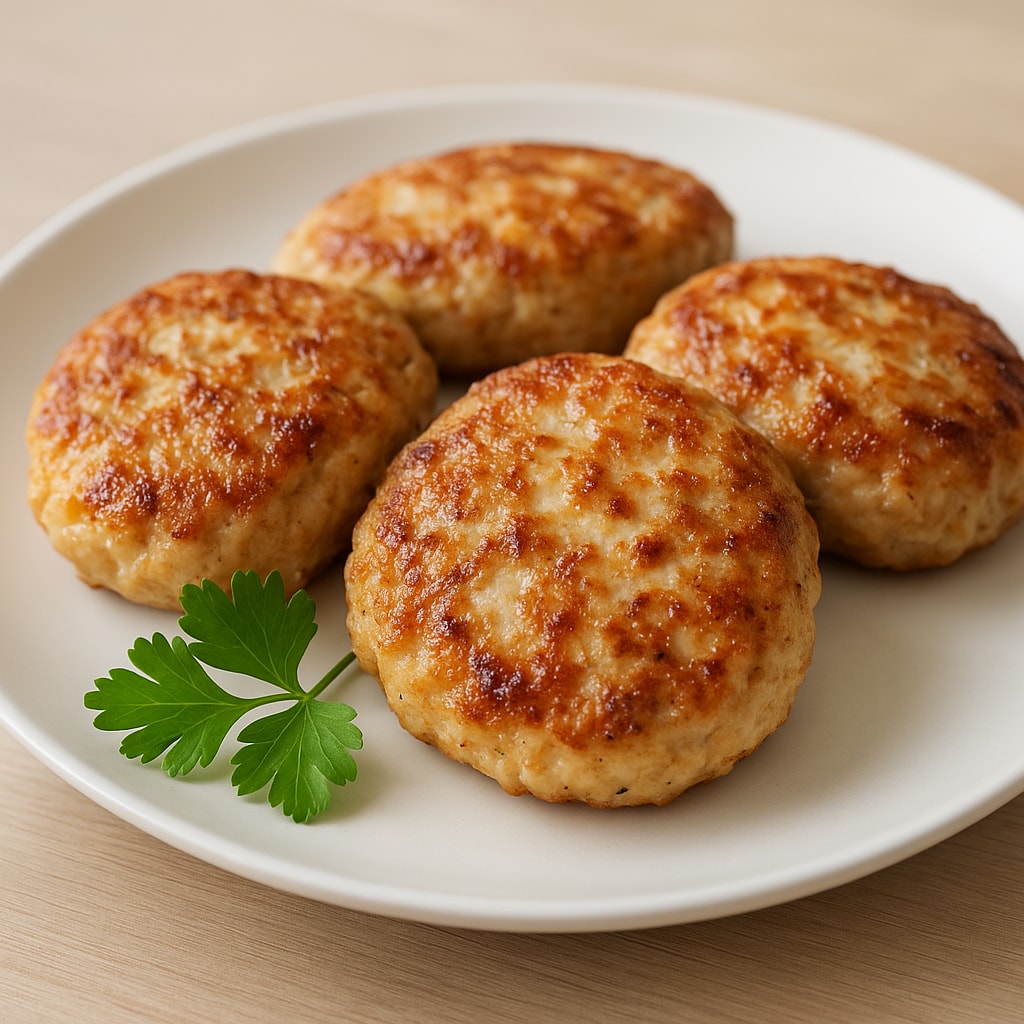 Куриные котлетки с творогом и овощами