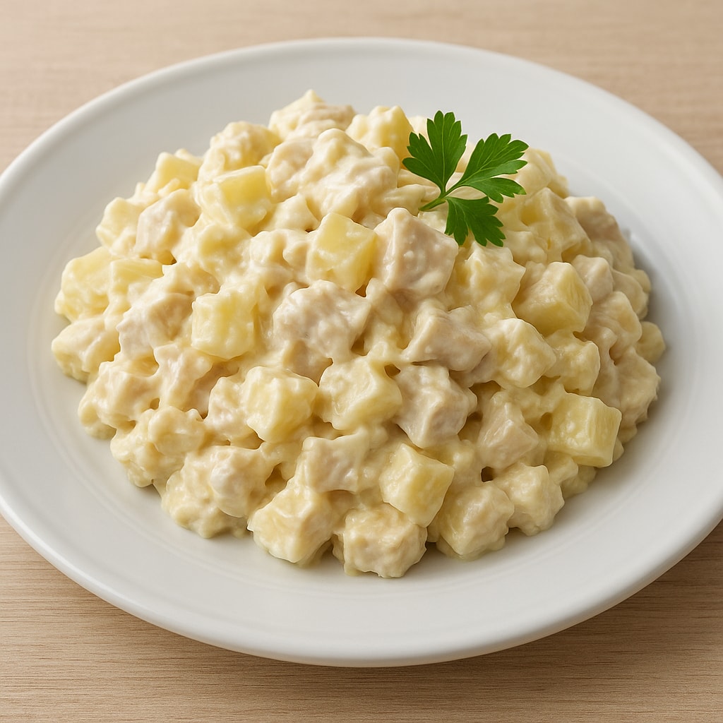 Салат с курицей и ананасом