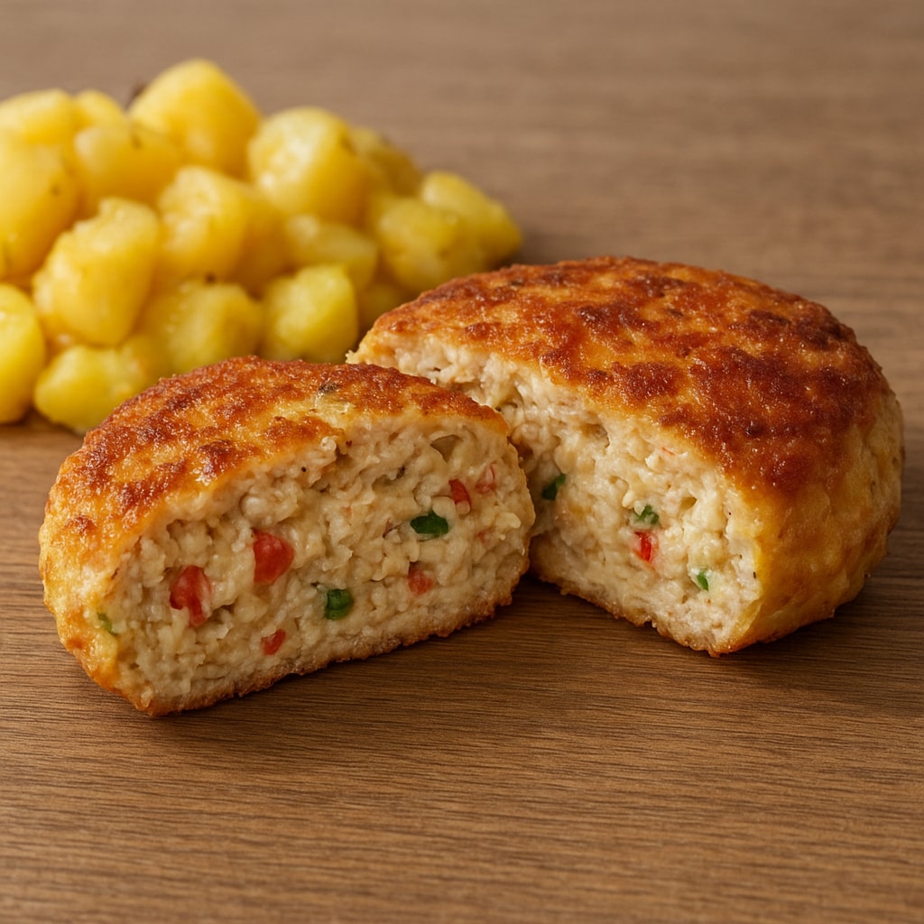 Куриные котлеты с сыром и болгарским перцем