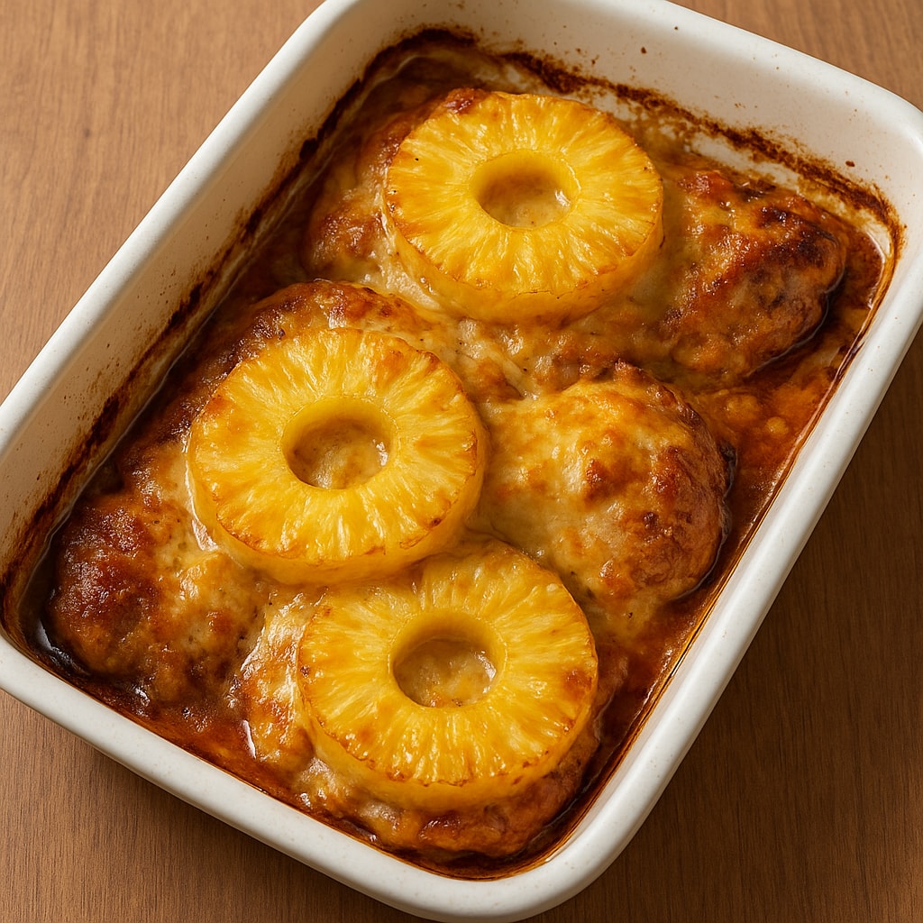 Курица под ананасовой шубкой