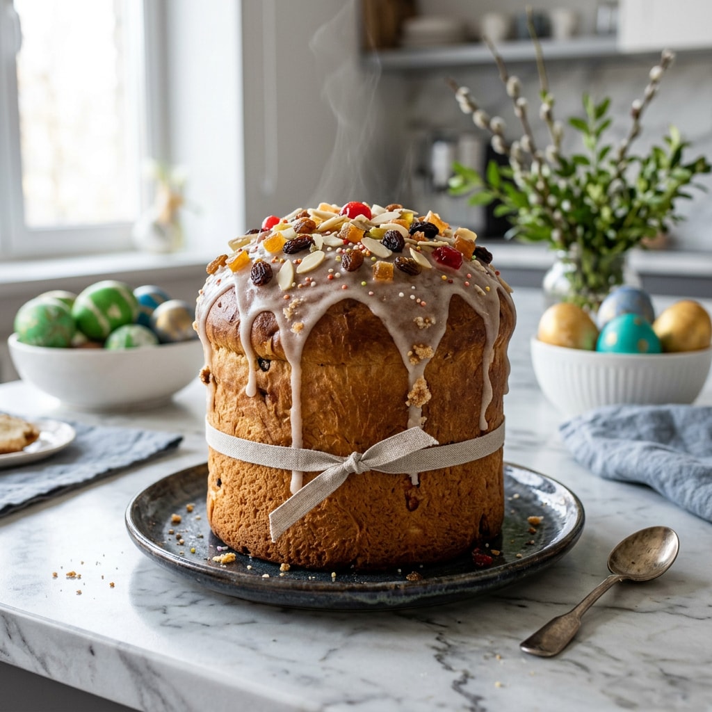 Классический пасхальный кулич на сливках