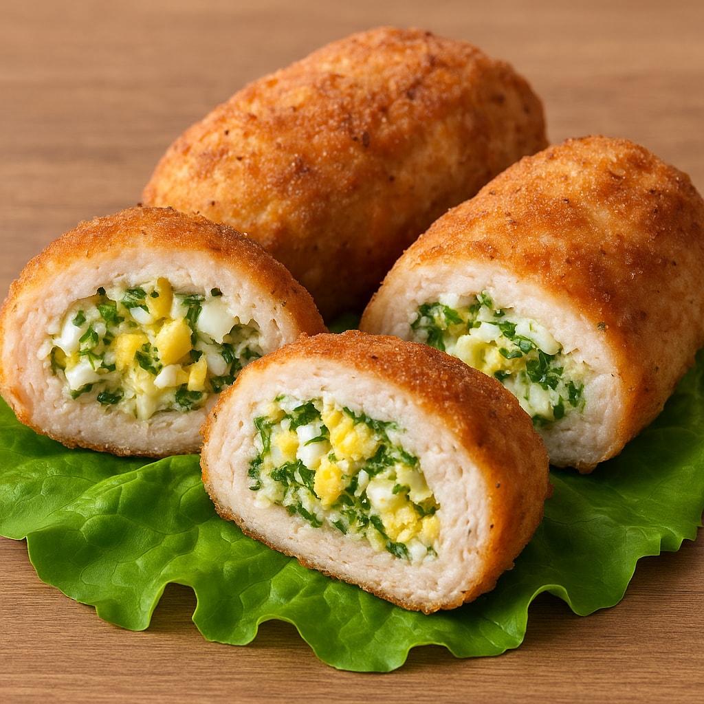 Зразы куриные с яйцом и зеленым луком