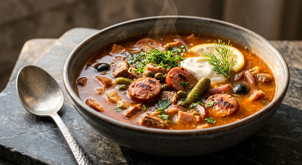 Солянка сборная мясная с колбасой