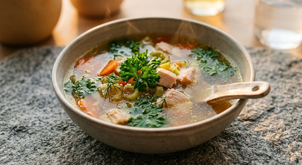 Классический прозрачный куриный бульон
