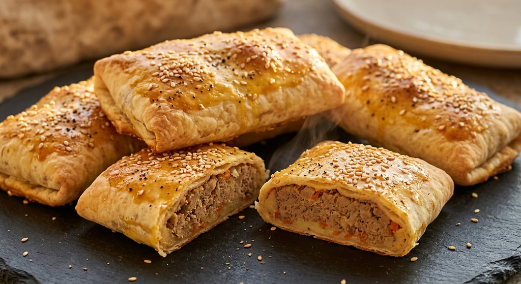 Ленивые пирожки из лаваша с куриной печенью