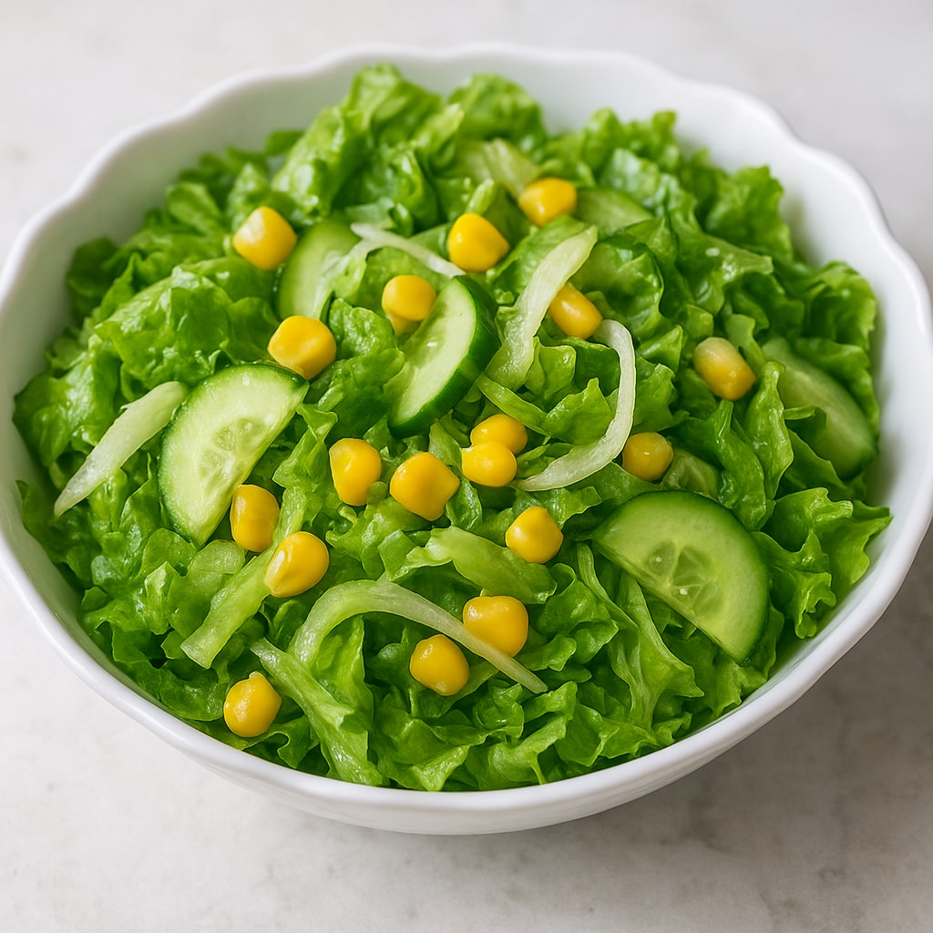 Салат из огурцов, капусты и кукурузы