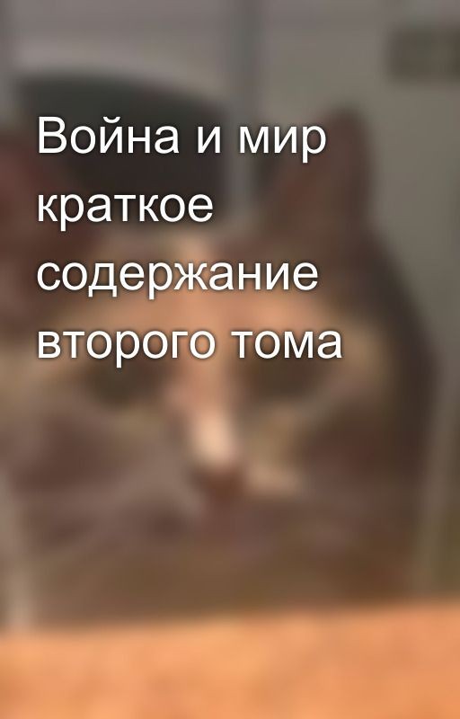 Война и мир краткое содержание второго тома