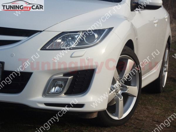 Реснички на фары для Mazda 6 2008-2012 (для моделей с адаптивными фарами)