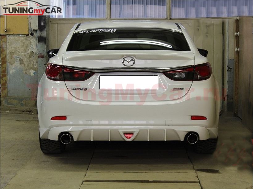 Диффузор заднего бампера для Mazda 6 2013- var№2