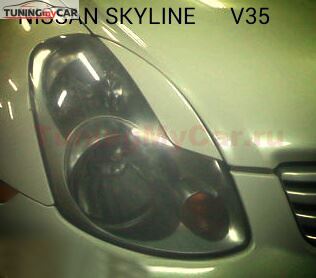 Реснички на фары для Nissan Skyline V35 2001-2004
