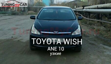 Реснички на фары для Toyota Wish ANE10 узкие, простая оптика