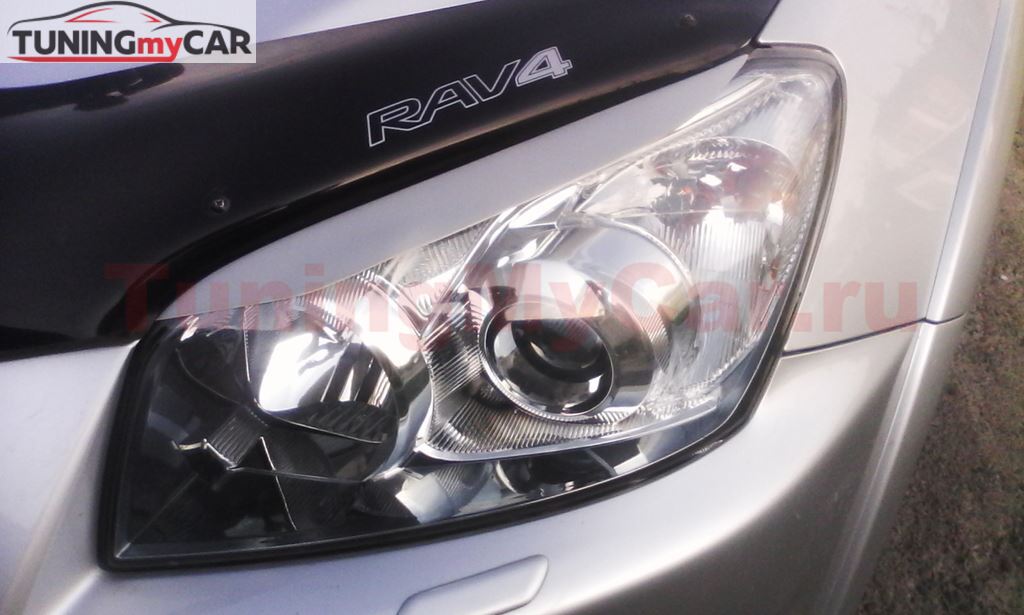 Реснички на фары для Toyota Rav4 2005-2013 (АБС пластик, 2шт.)