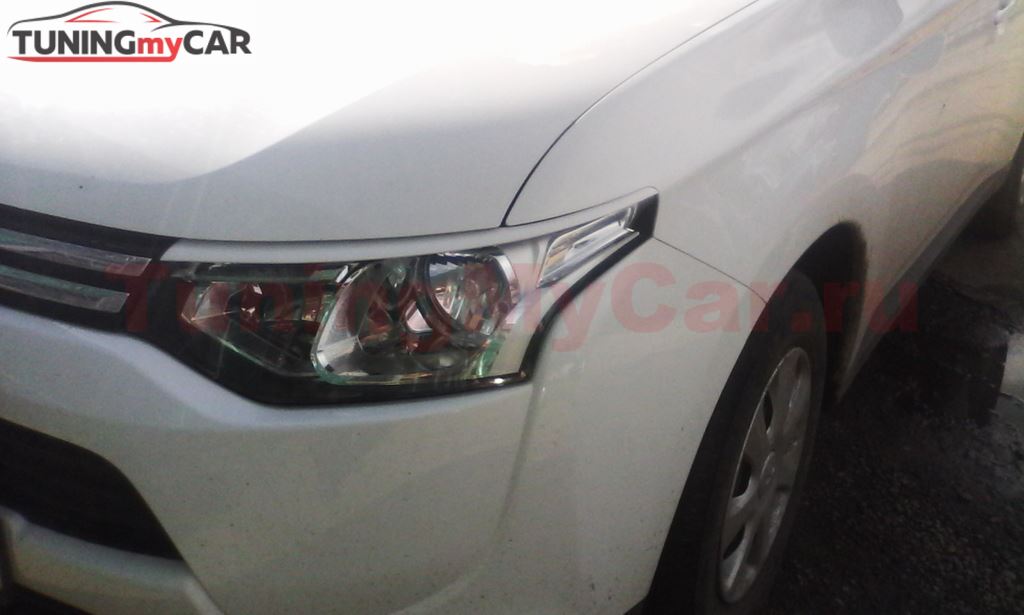 Реснички на фары для Mitsubishi Outlander 2012-