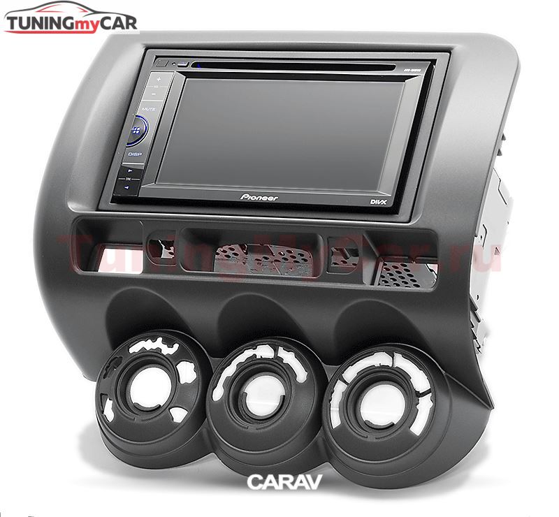 Переходная рамка для установки автомагнитолы CARAV 11-213: 2 DIN / 173 x 98 mm / 178 x 102 mm / HONDA Fit, Jazz, City 2002-2008