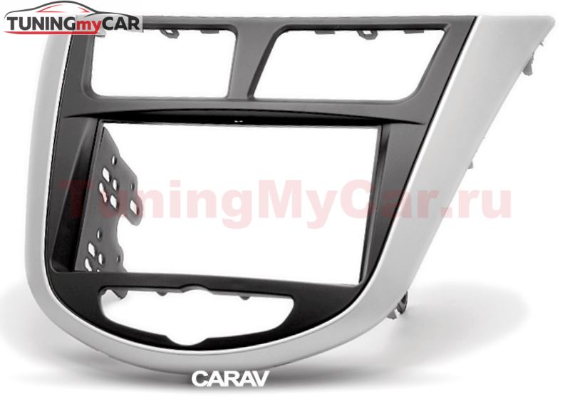 Переходная рамка для установки автомагнитолы CARAV 11-105: 2 DIN / 173 x 98 mm / 178 x 102 mm / HYUNDAI i-25, Accent, Solaris, Verna 2010+ / DODGE Attitude 2011-2014