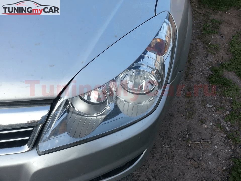 Реснички на фары узкие для Opel Astra H 2004-2011