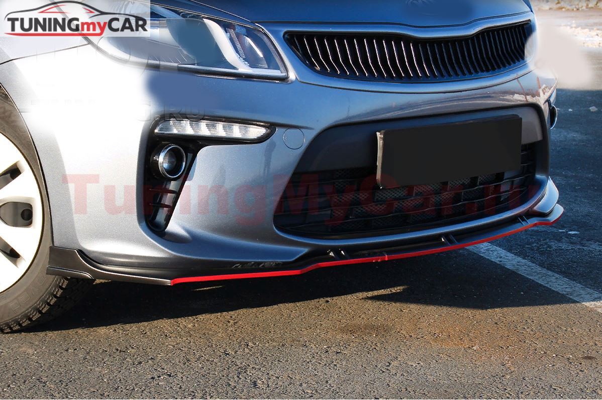 Сплиттер (губа) переднего бампера Sport Line для Kia Rio 4