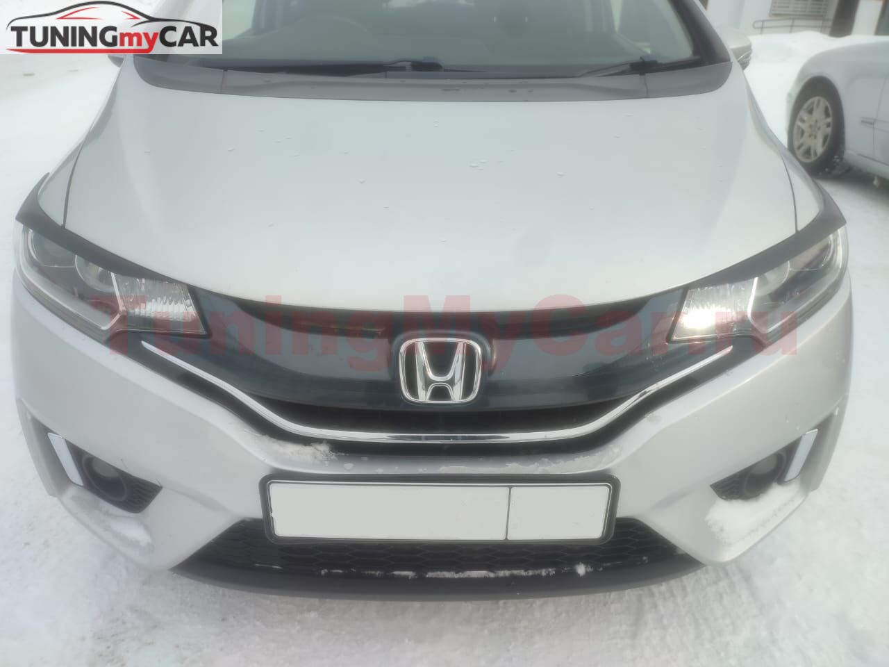 Накладки на фары (реснички) для Honda Fit  2013-2015