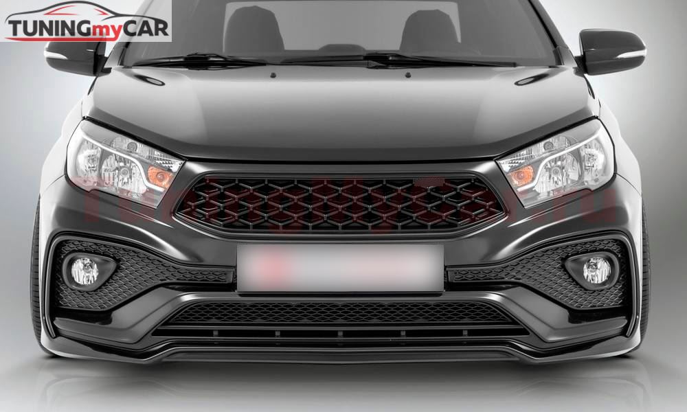 Бампер передний (тюнинг) QUASAR ROMB для Lada Vesta/Cross 2180/2181 (Седан, SW, SW Cross) 2015-2022